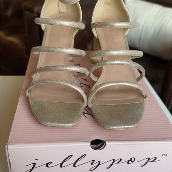 Metallic Gold Strappy Sandals - Picture 1 of 2